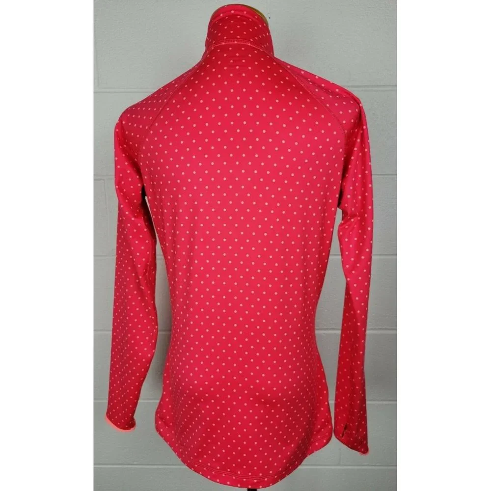 Womens‎ Nike Hyperwarm Dri-fit 1/2 Zip Pullover Pink Polka Dot 548751-676 L
